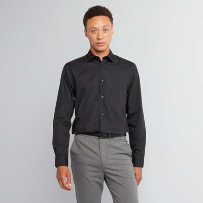 Straight-cut shirt BLACK