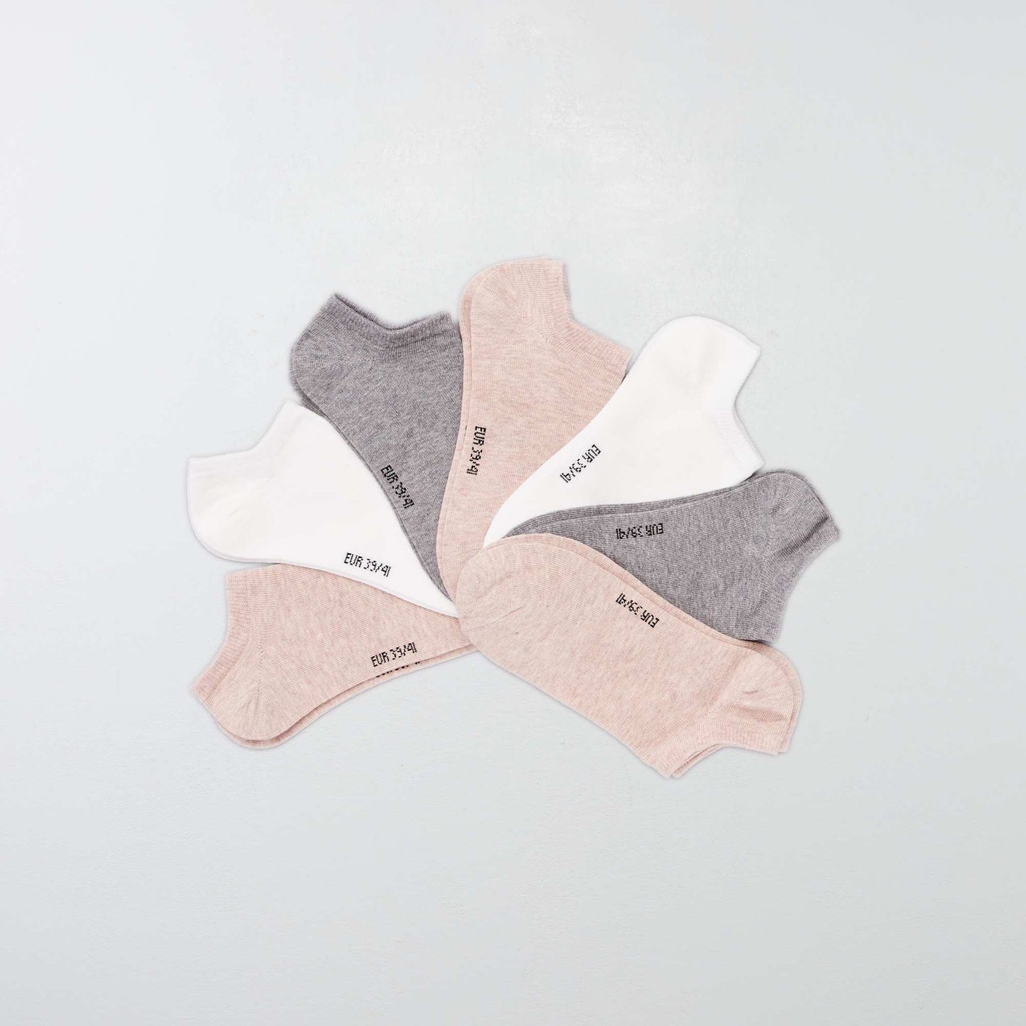Pack of 7 Invisible Socks PINK