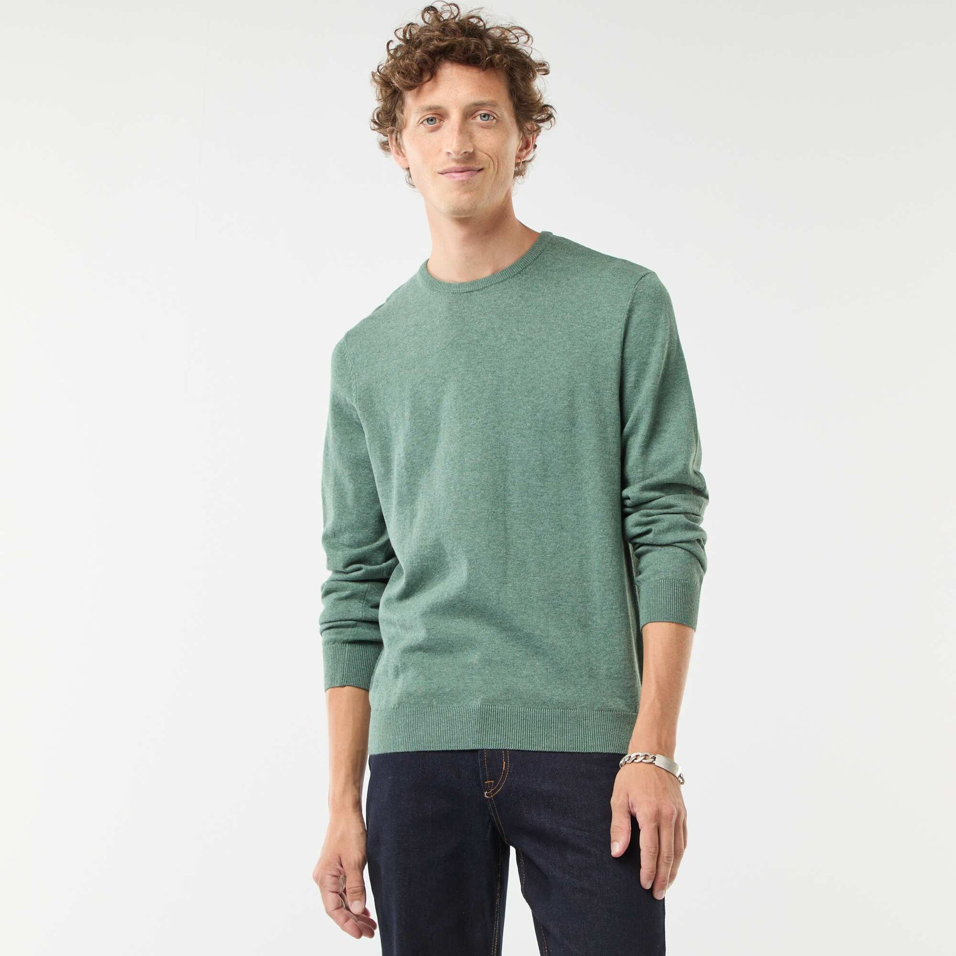 Round neck sweater GREEN