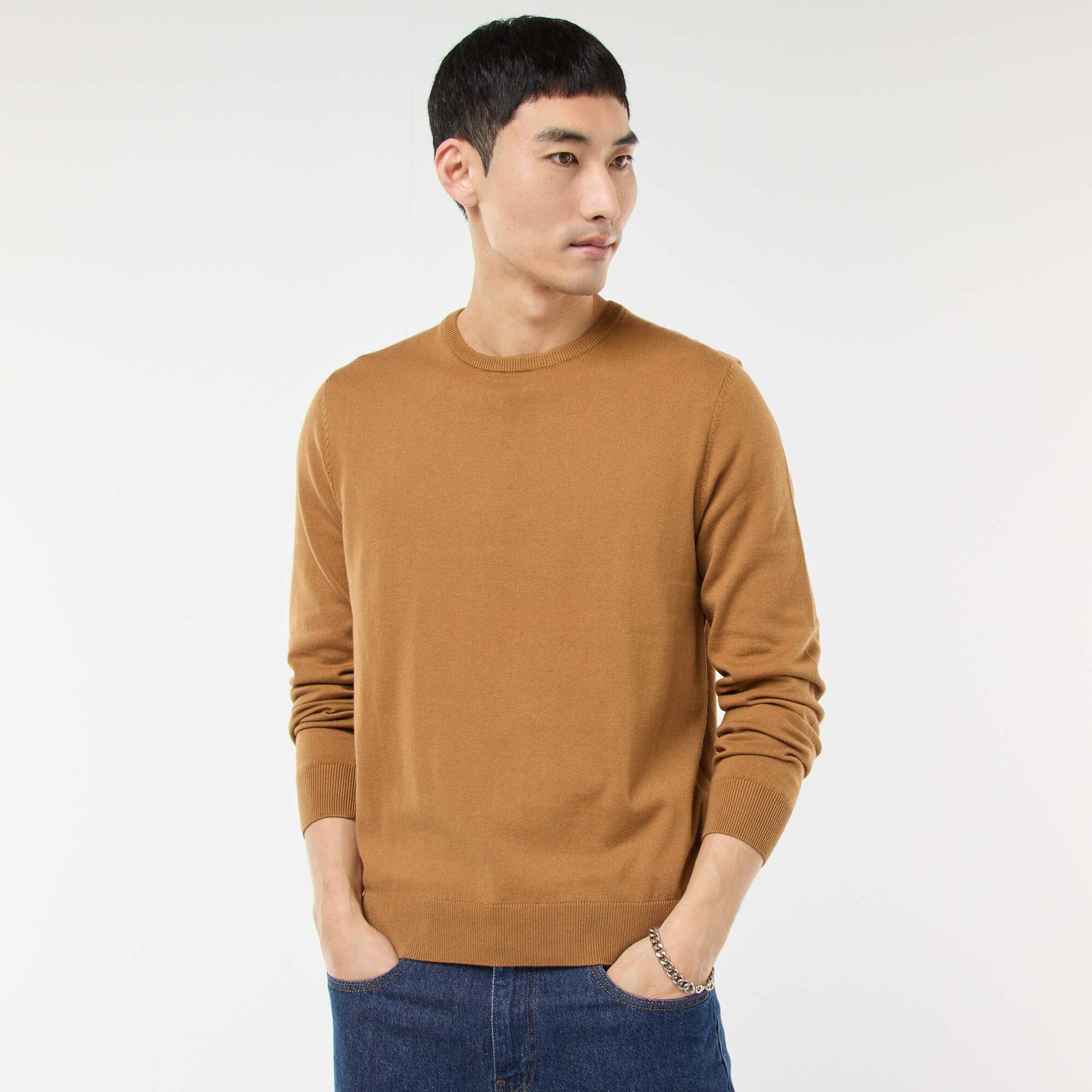 Round neck sweater BEIGE