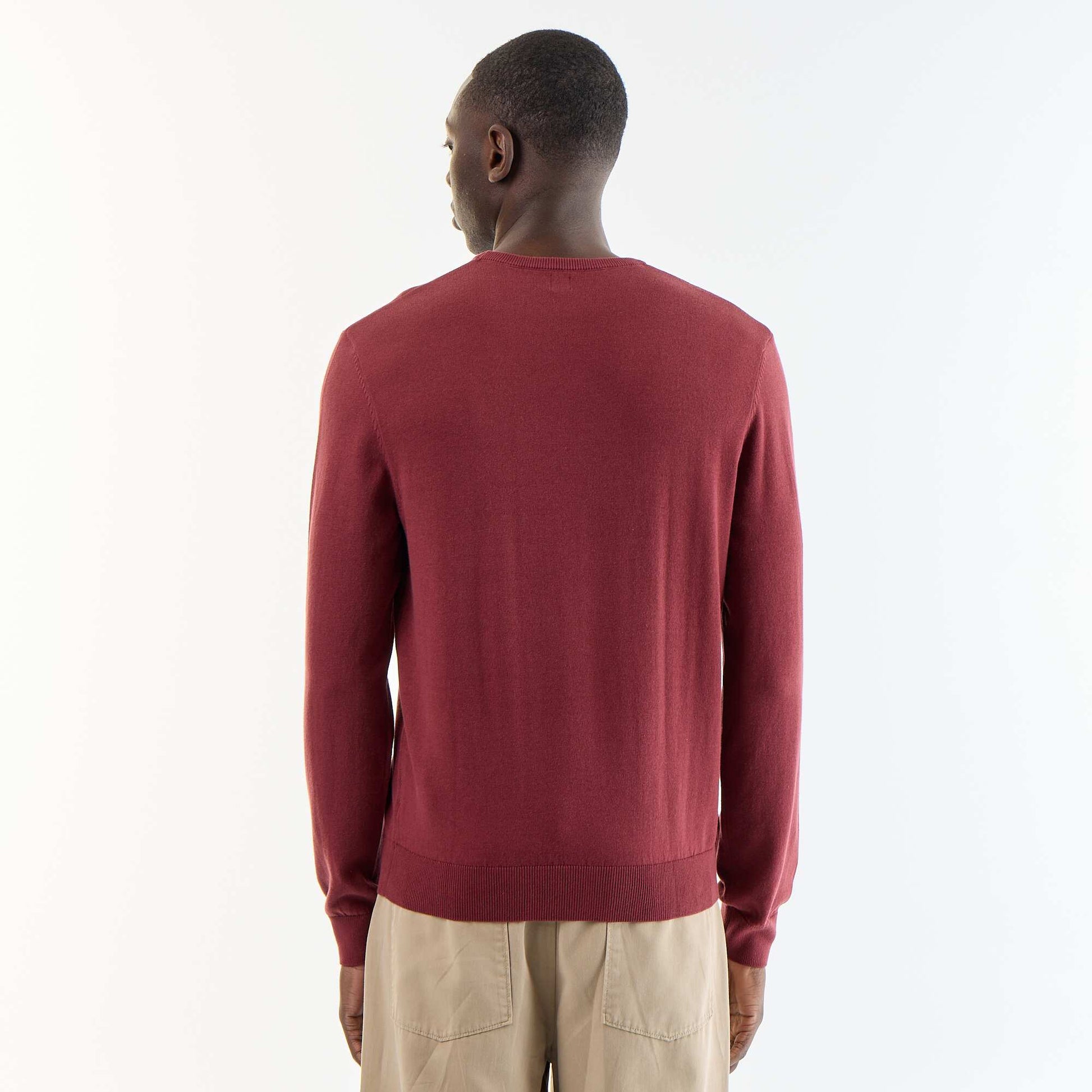 Plain round neck sweater RED