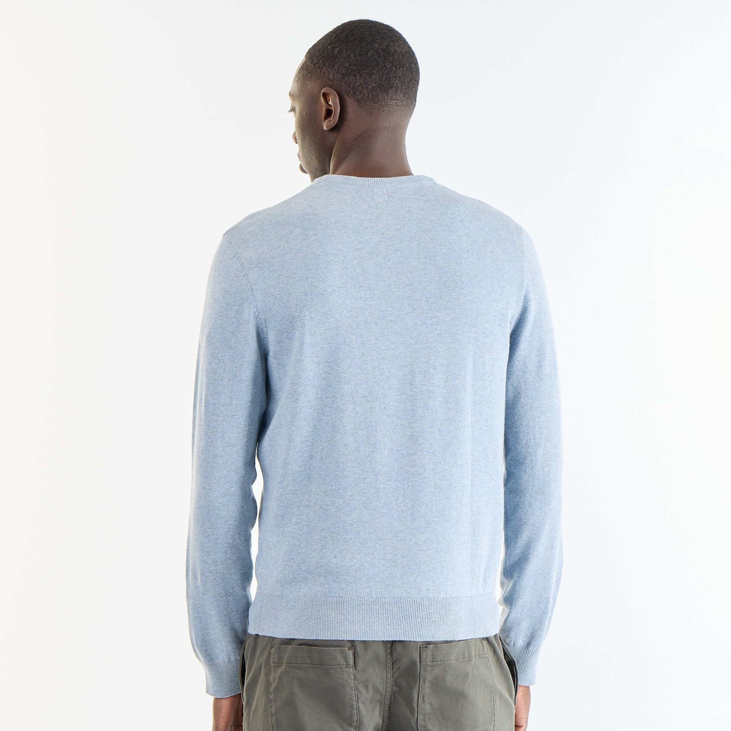 Plain round neck sweater BLUE