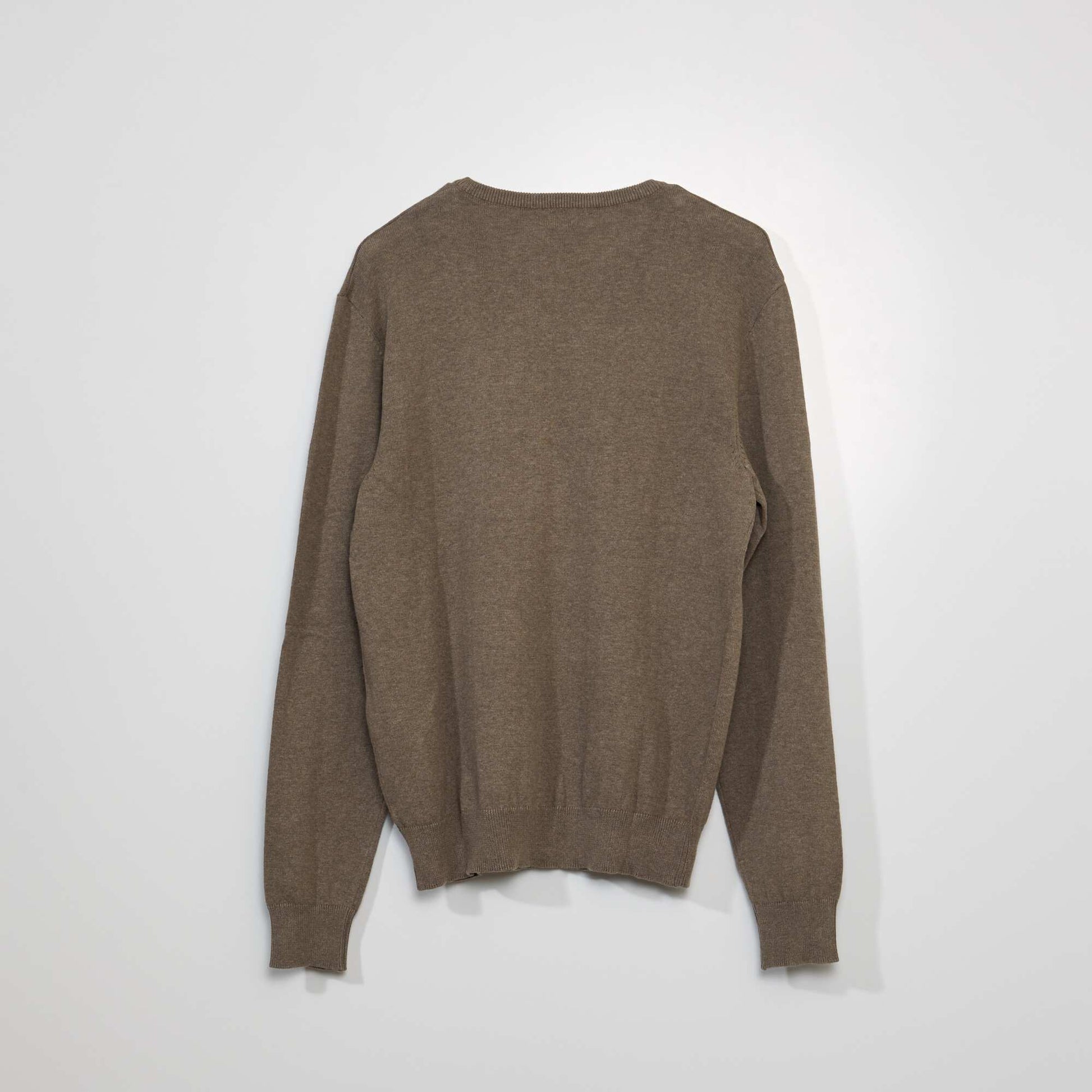 Basic Plain Knit Sweater BEIGE