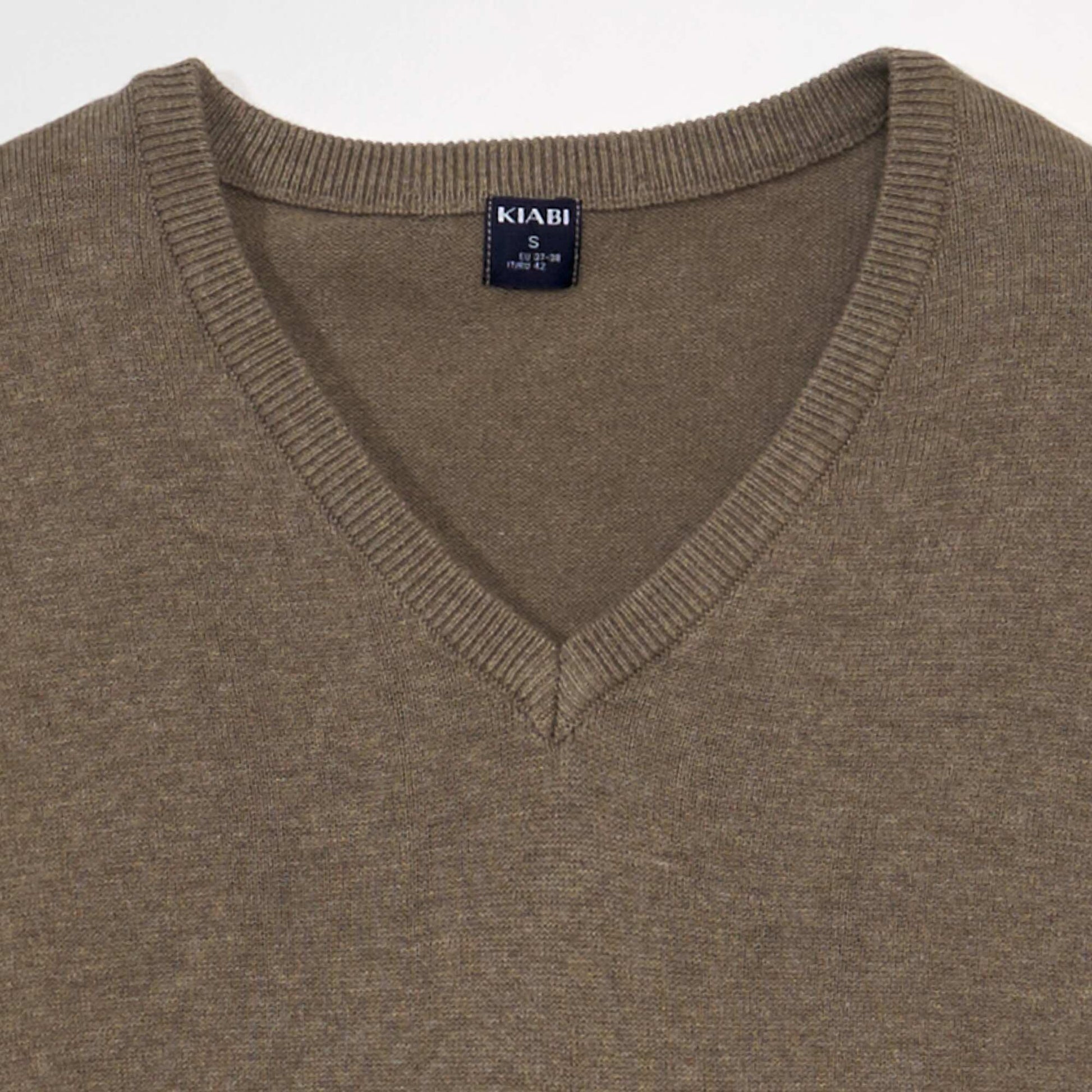 Basic Plain Knit Sweater BEIGE