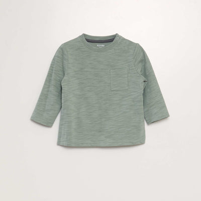 Round neck T-shirt with pocket BLUE