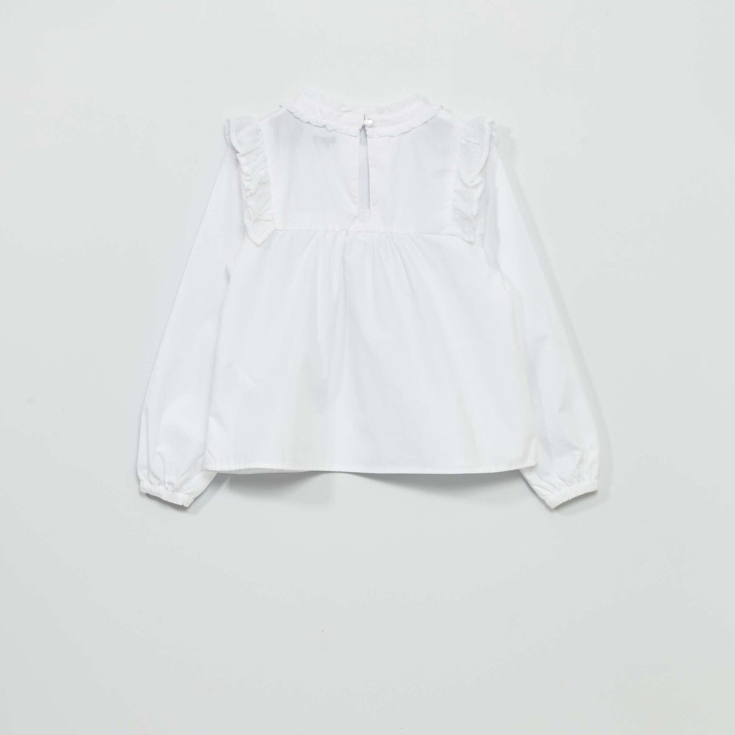 Ruffled dotted Swiss blouse White