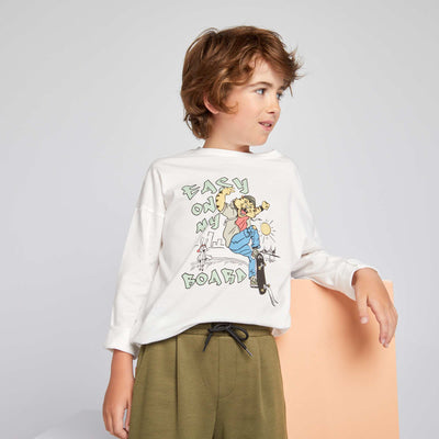 Long-sleeved T-shirt with print WHITE