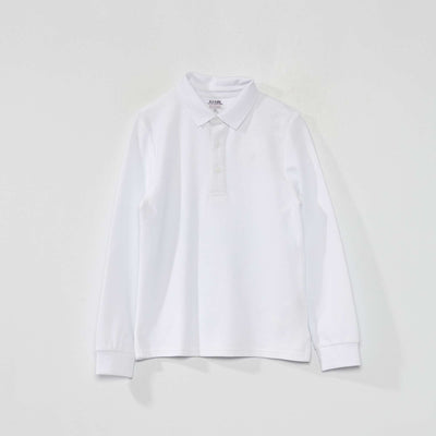 Piqué knit polo shirt WHITE