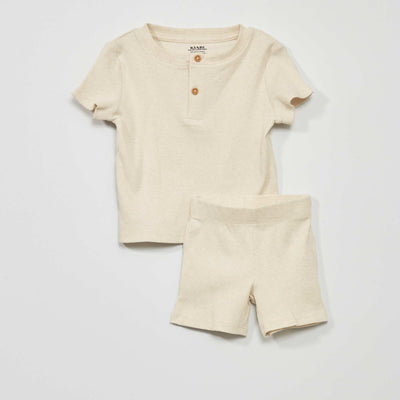 Short pyjama set - Two-piece set BEIGE