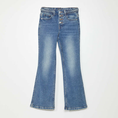 Flared trousers with braided belt STON1