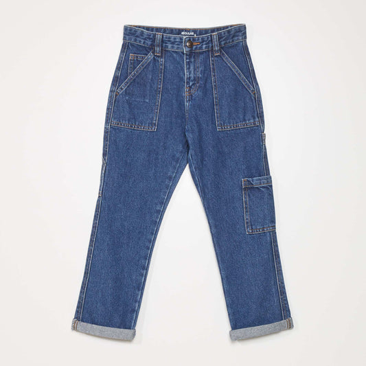 Regular jeans with side pockets BLUE