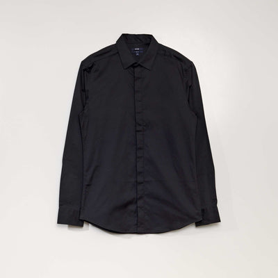 Ultra stretch slim-fit shirt REAL BLACK
