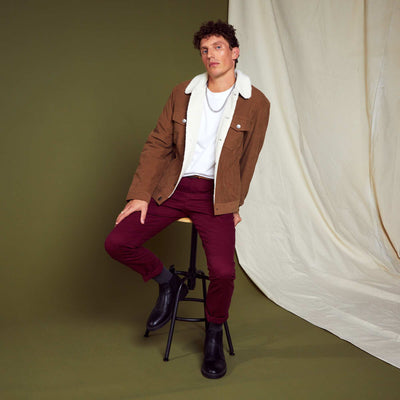Corduroy jacket with Sherpa collar MALT_BALL