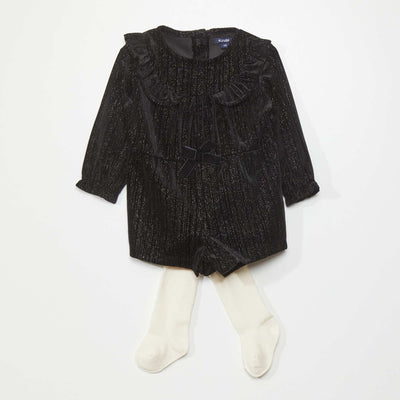 Glittery romper black