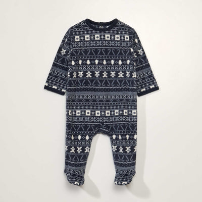 Jacquard print fleece sleepsuit JACQUARD