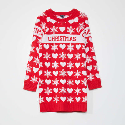 Christmas jumper dress RED