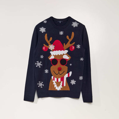 Chunky knit Christmas jumper NAVY_KIDNEY