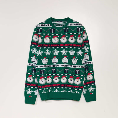 Chunky knit Christmas jumper GREEN_HAPP
