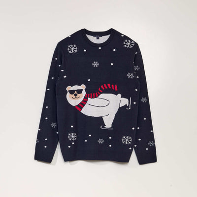 Chunky knit Christmas jumper NAVY_BEAR