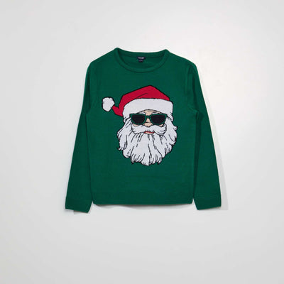 Knit sweater with print GREEN_HEALTH