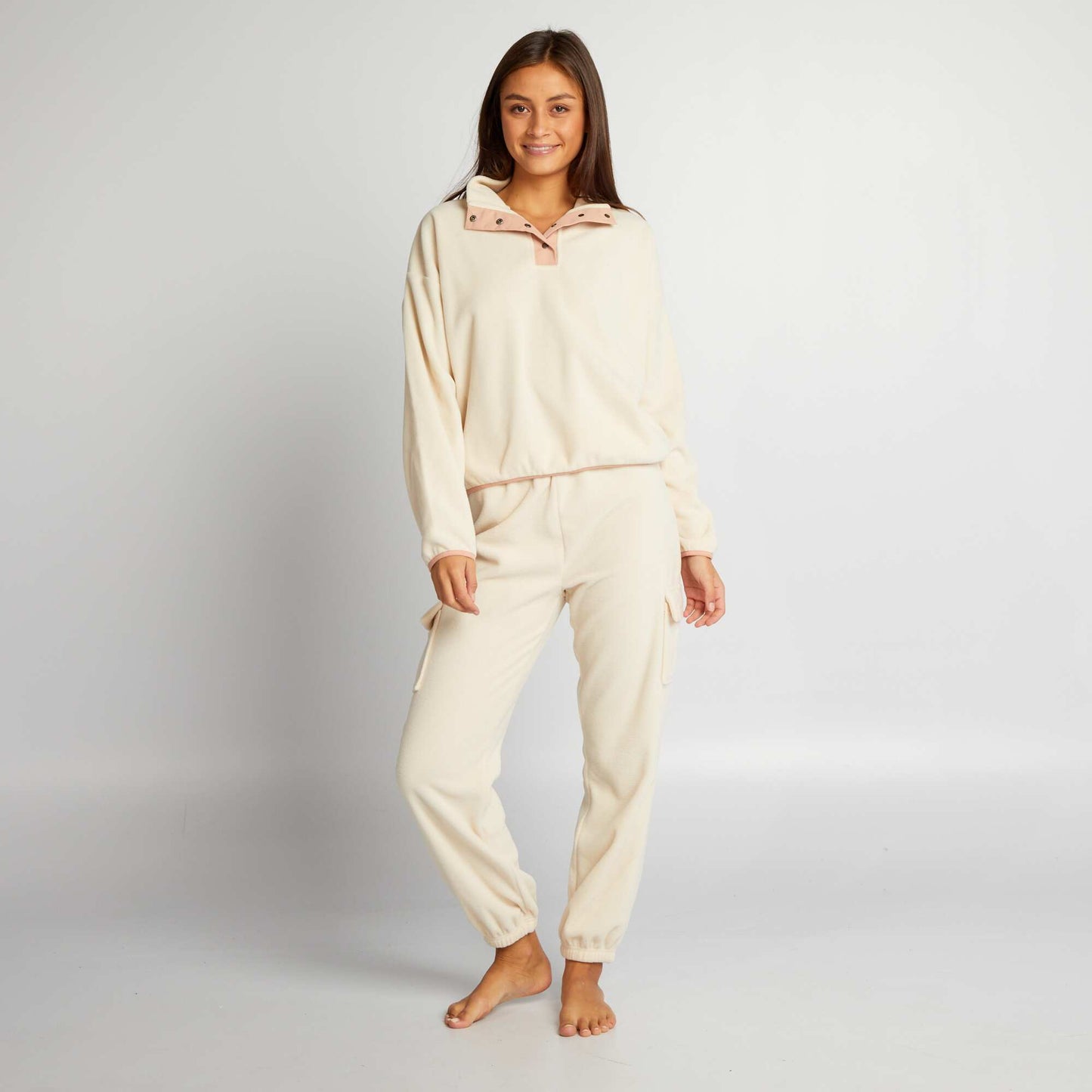 Fleece knit pyjama bottoms BEIGE BEER