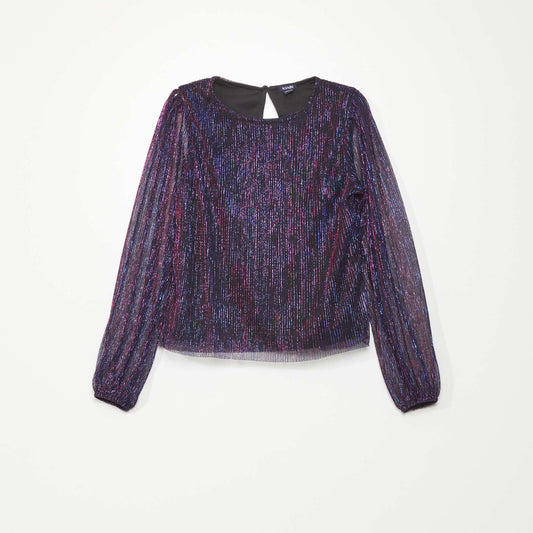 Pleated T-shirt PURPLE