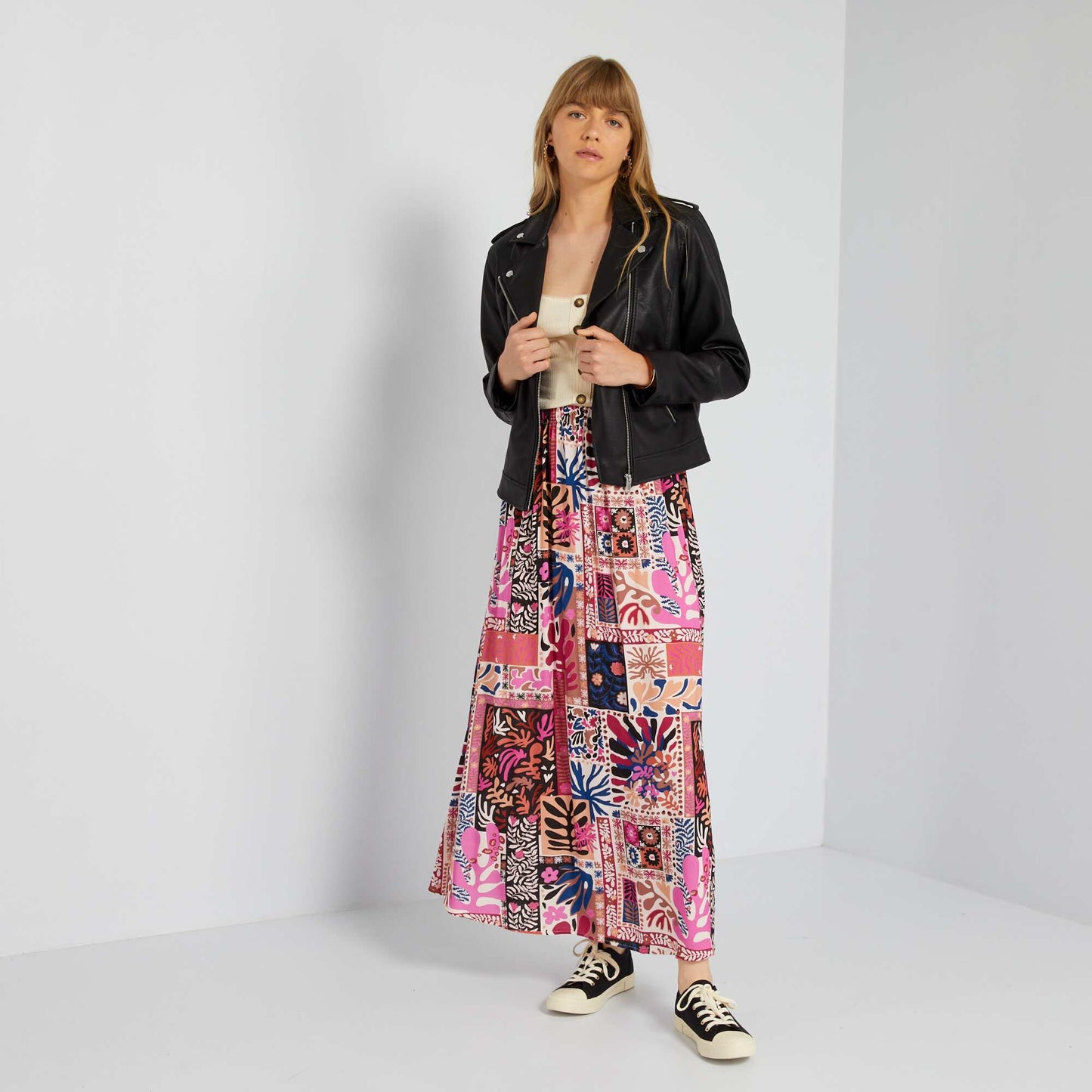 Midi skirt with print AOP NEO