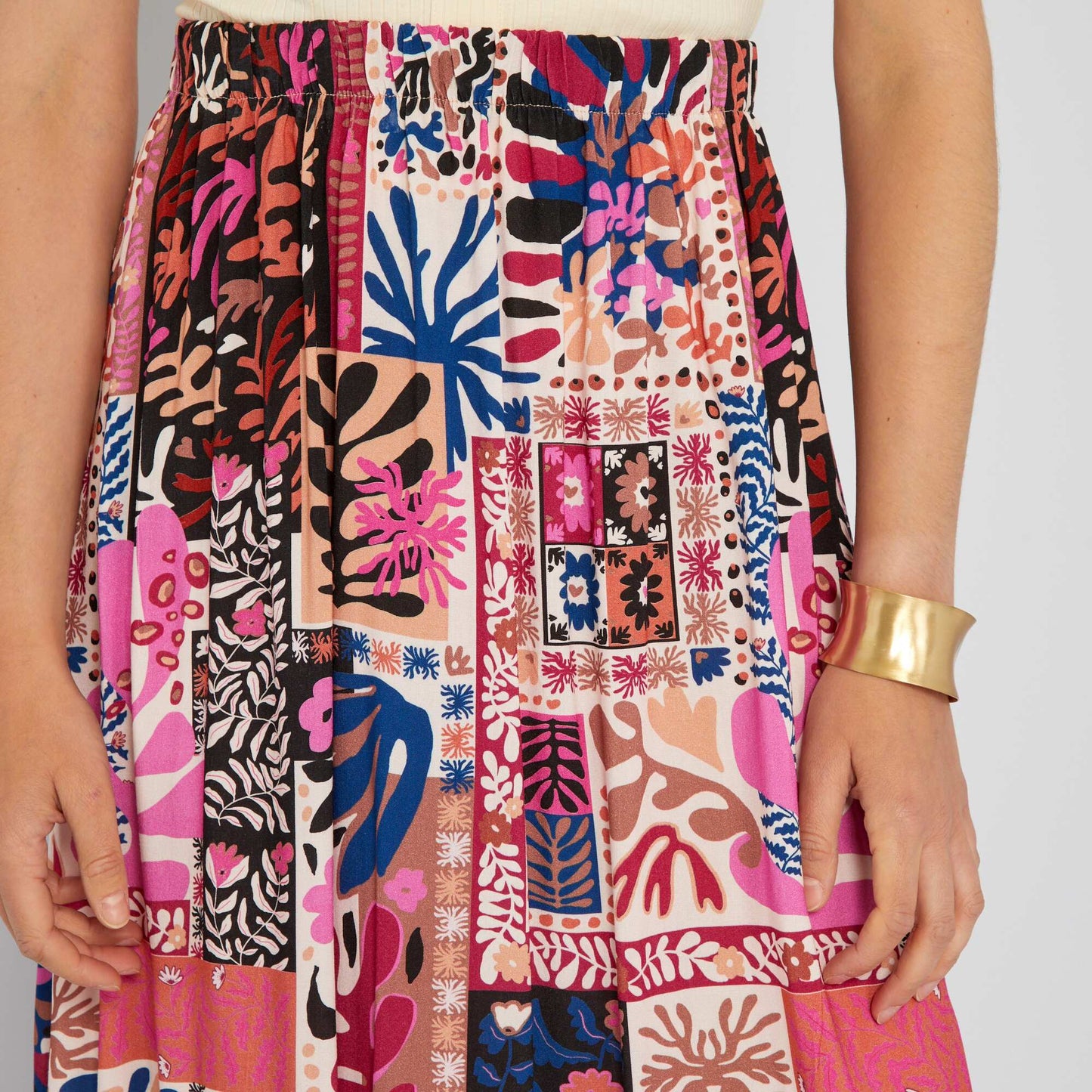 Midi skirt with print AOP NEO