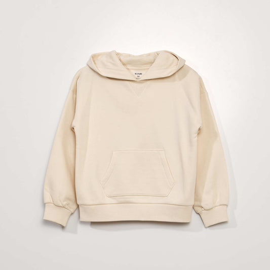 Thick sweatshirt fabric hoodie WHITE