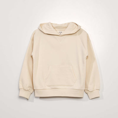 Thick sweatshirt fabric hoodie WHITE