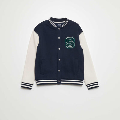 US varsity-style sweatshirt fabric jacket BLUE