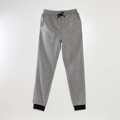 Interlock joggers with contrasting trim GREY