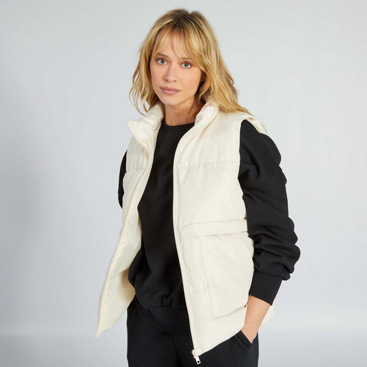 Quilted padded bodywarmer WHITE EGG