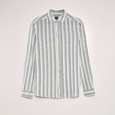 Striped linen shirt WHITE
