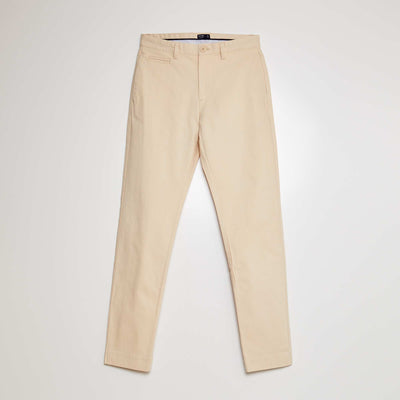 Slim-fit tencel trousers BEIGE