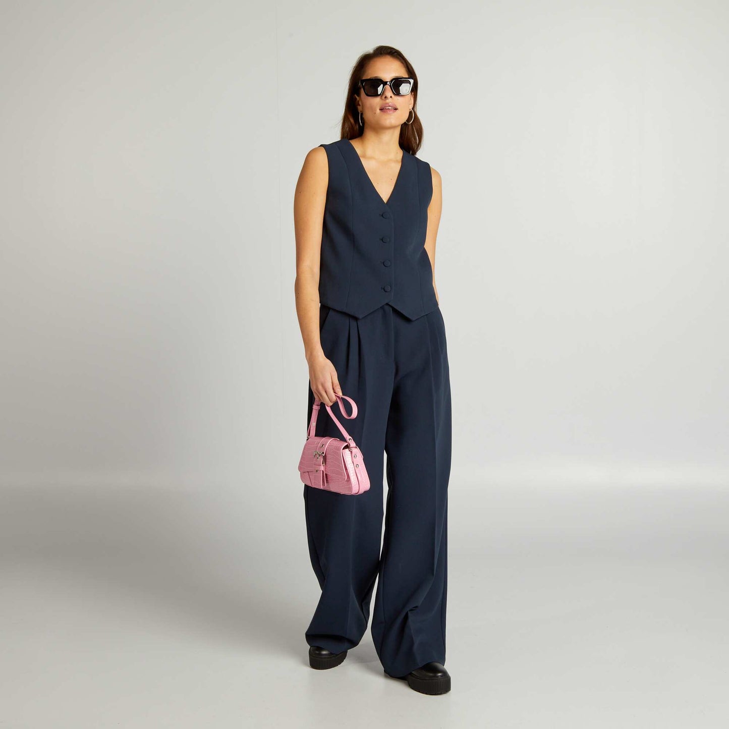 Wide-leg suit trousers blue